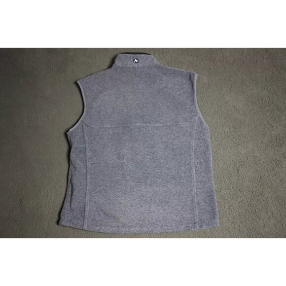 Marmot Vest Basic Jacket Mens L Gray Fleece Outdoor Full Zip Logo Embroidered - Picture 7 of 11